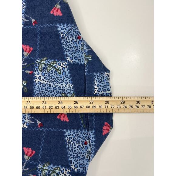 Womens Handmade Shirt Size Unknown Blue Floral Short Sleeve Button Up - Picture 6 of 9